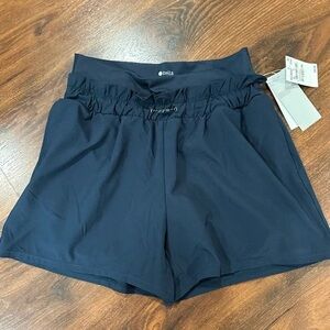 NWT Zella Shirred Up athletic Shorts, Navy Eclipse Sz Medium